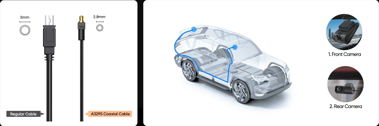 VIOFO Видеорегистратор Dash Cam A329S 2 Channel - 4K, HDR, Dual Sony STARVIS 2, GPS, Bluetooth, Wi-Fi 6