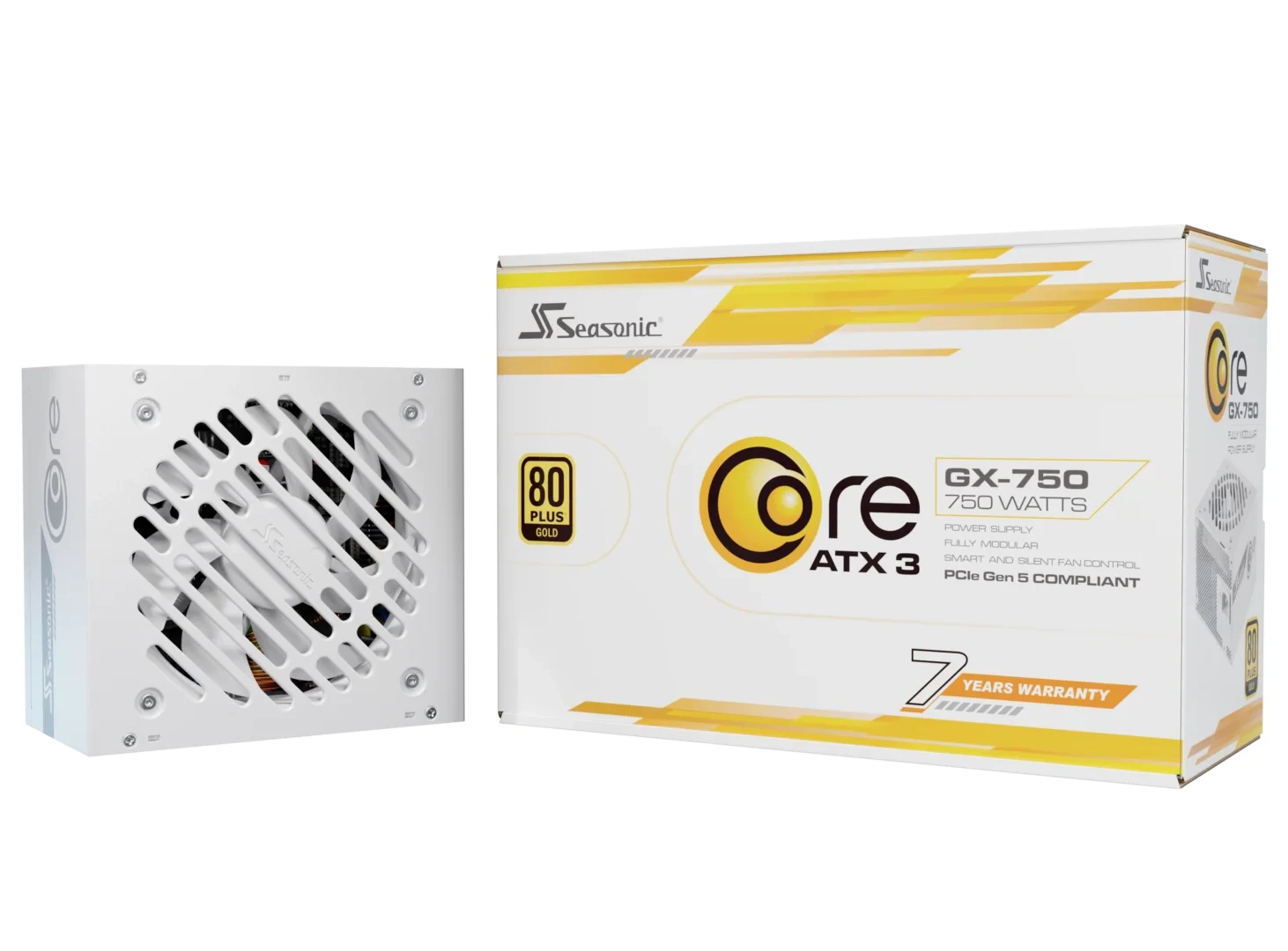 Захранване Seasonic CORE GX-750 V2 White PSU ATX 3.1 750W Gold Full Modular PCIe 5.1 - SRP-CGX751-A5A32SF-WH