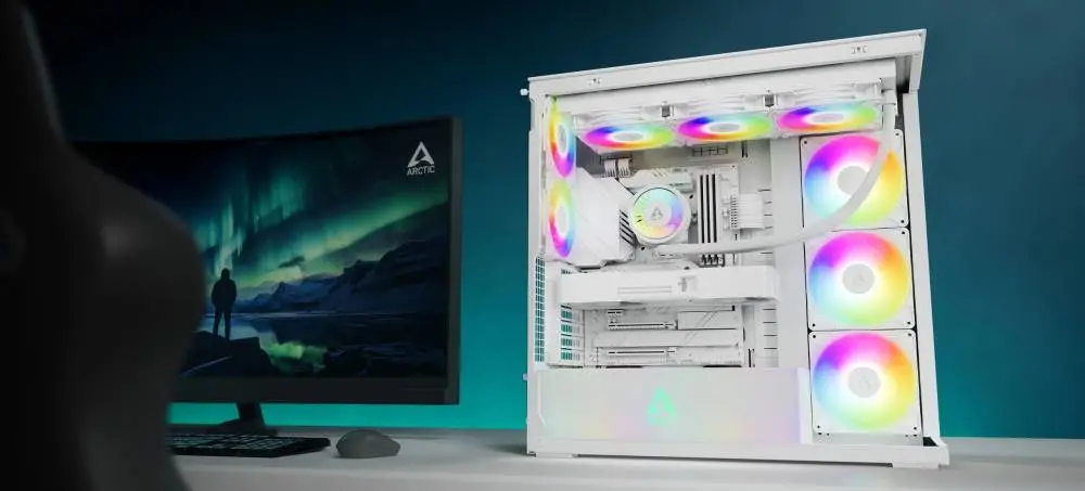 Кутия Arctic Xtender White Case E-ATX 5 x A-RGB Fans included - ACPCC00014A 