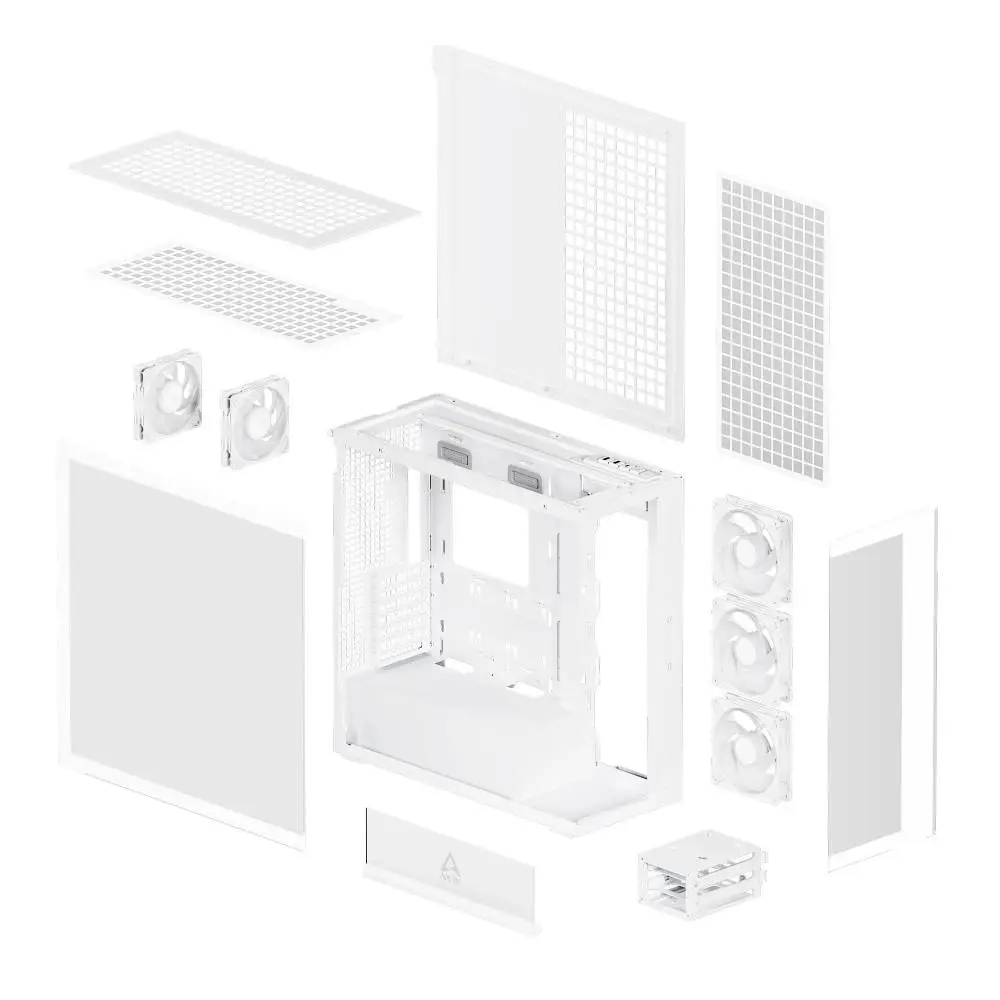 Кутия Arctic Xtender White Case E-ATX 5 x A-RGB Fans included - ACPCC00014A 