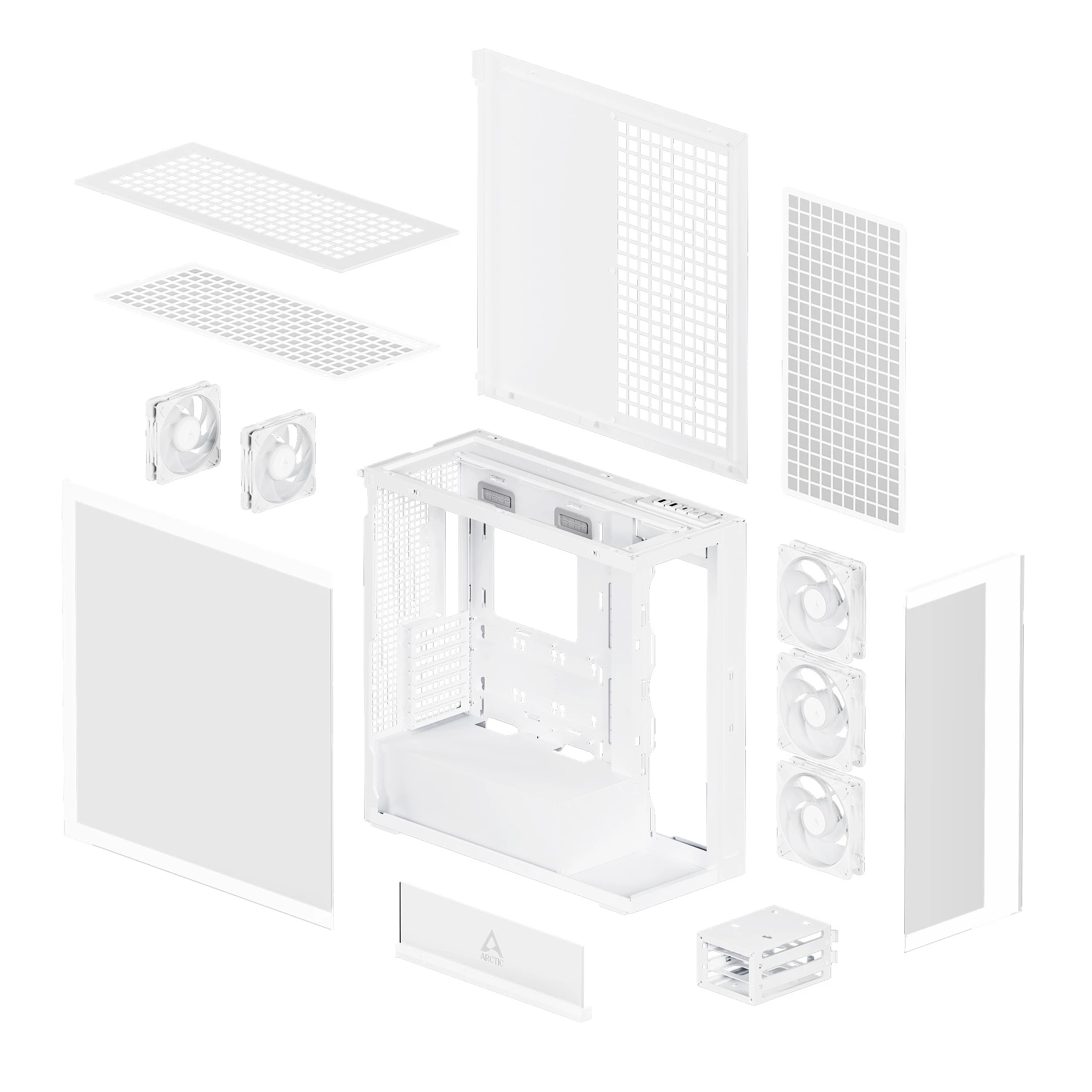 Кутия Arctic Xtender White Case E-ATX 5 x A-RGB Fans included - ACPCC00014A 
