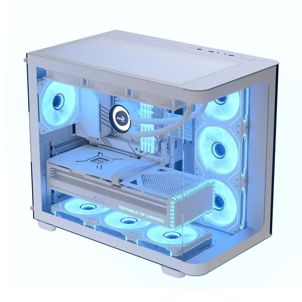 Кутия AeroCool P500C-G-WT-v1 Case ATX 4 x 120 mm Infinity Mirror A-RGB