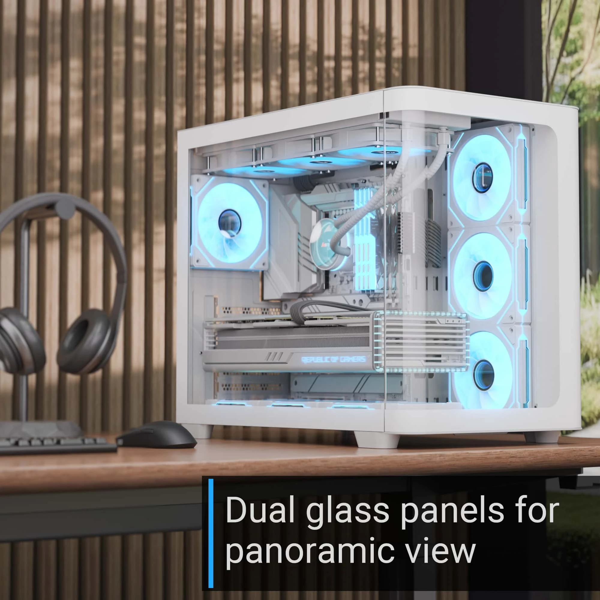 Кутия AeroCool P500C-G-WT-v1 Case ATX 4 x 120 mm Infinity Mirror A-RGB