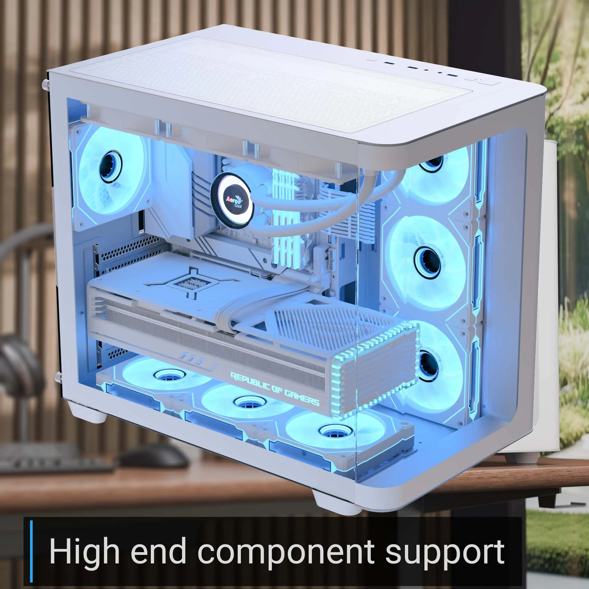 Кутия AeroCool P500C-G-WT-v1 Case ATX 4 x 120 mm Infinity Mirror A-RGB