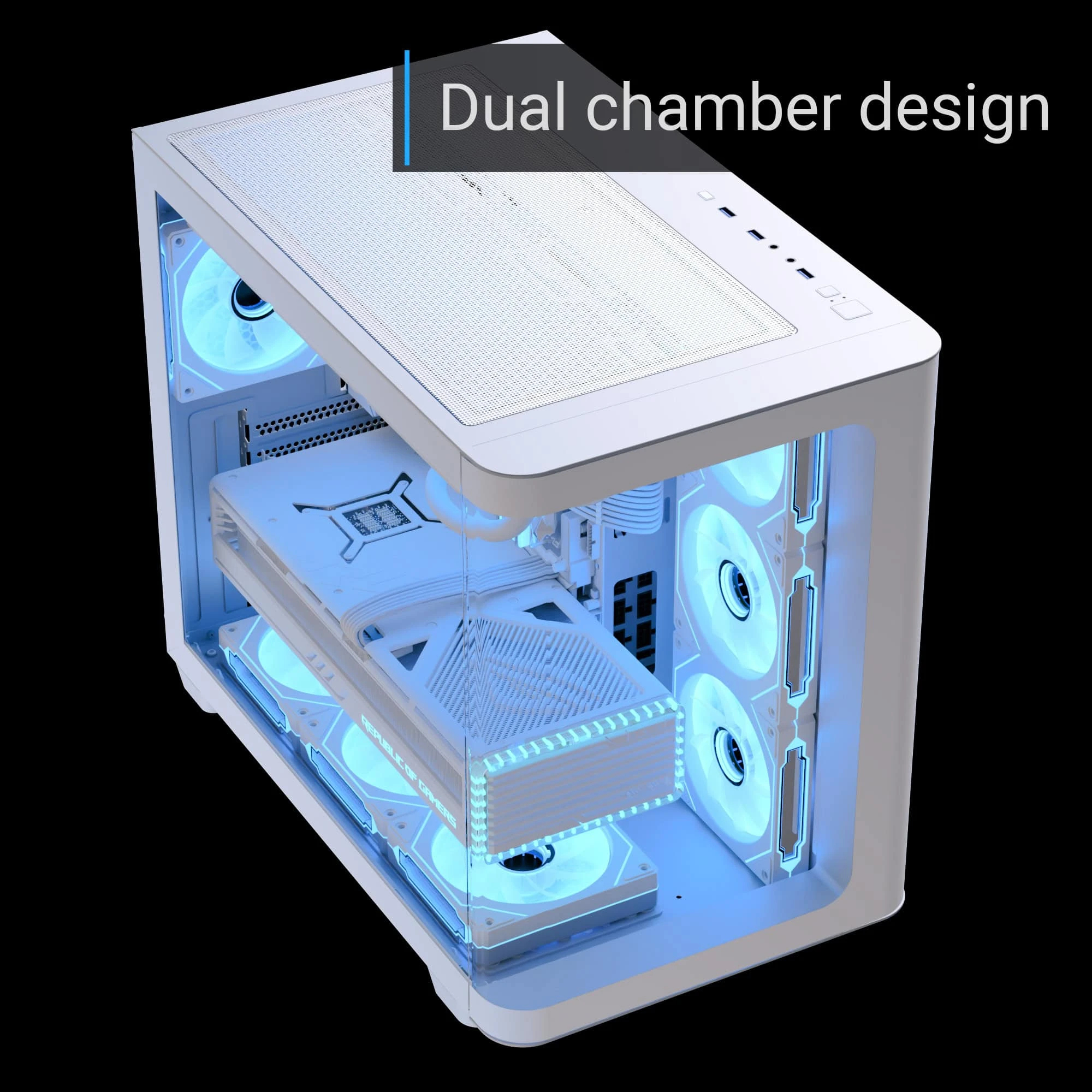 Кутия AeroCool P500C-G-WT-v1 Case ATX 4 x 120 mm Infinity Mirror A-RGB