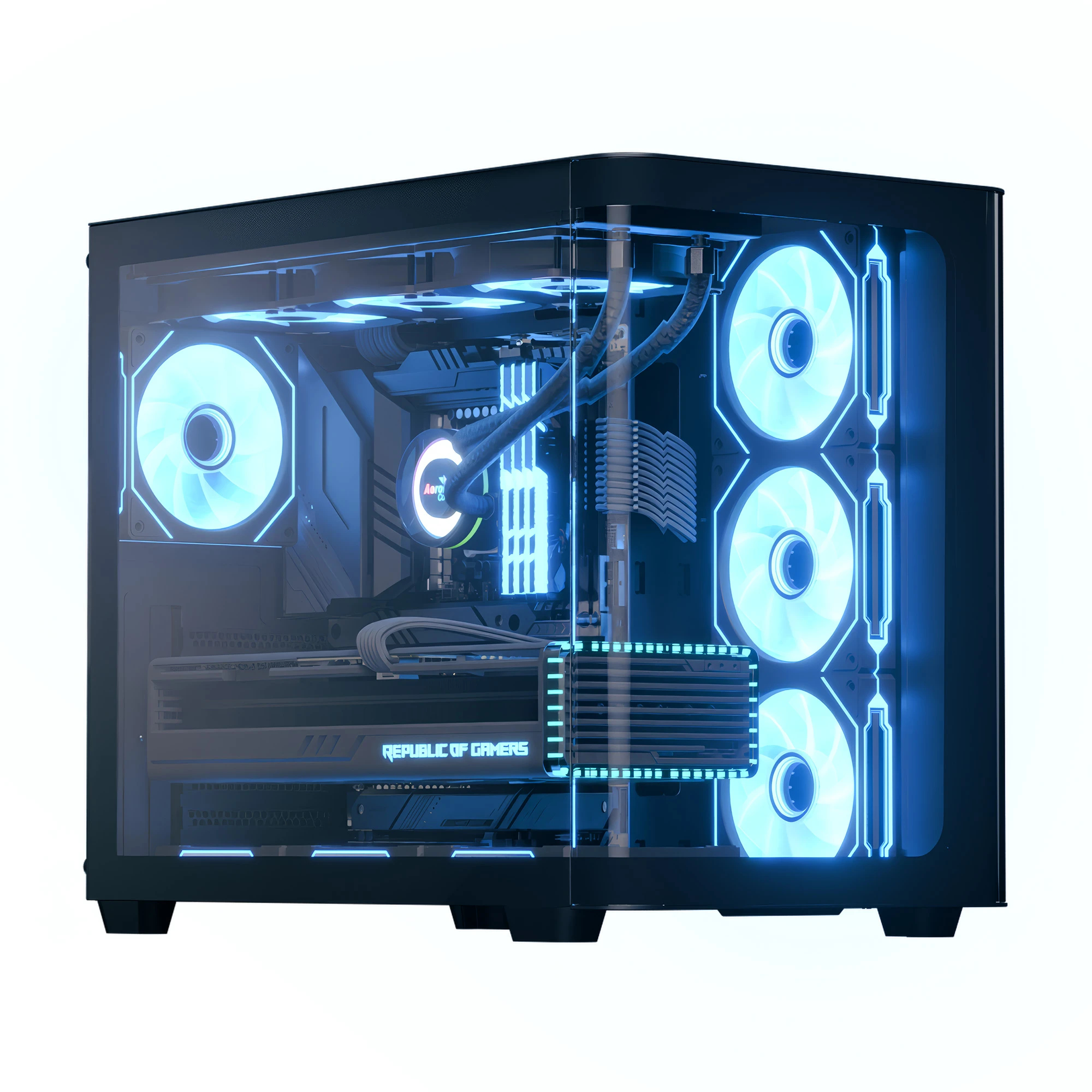 Кутия AeroCool P500C-G-BK-v1 Case ATX 4 x 120 mm Infinity Mirror A-RGB