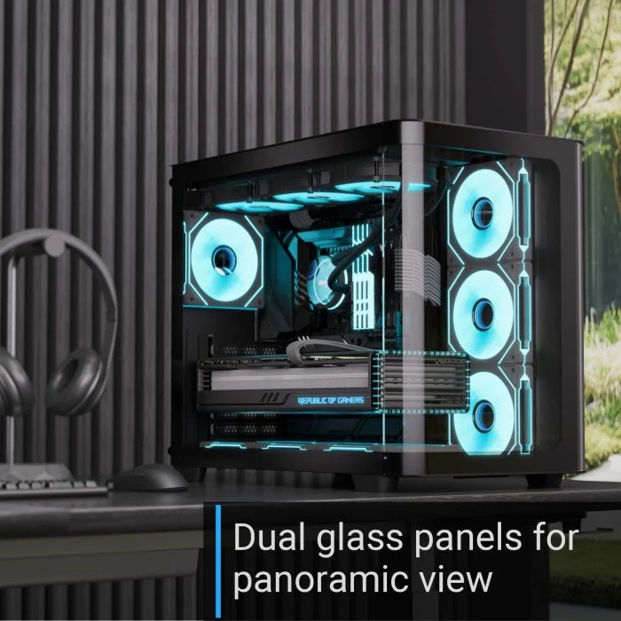 Кутия AeroCool P500C-G-BK-v1 Case ATX 4 x 120 mm Infinity Mirror A-RGB