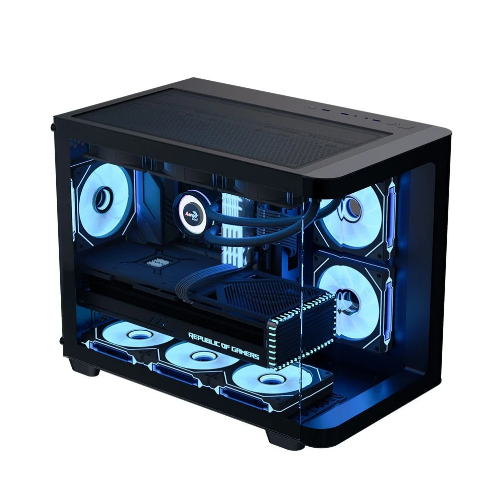 Кутия AeroCool P300C-G-BK-v1 Case mATX 3 x 120 mm Infinity Mirror A-RGB