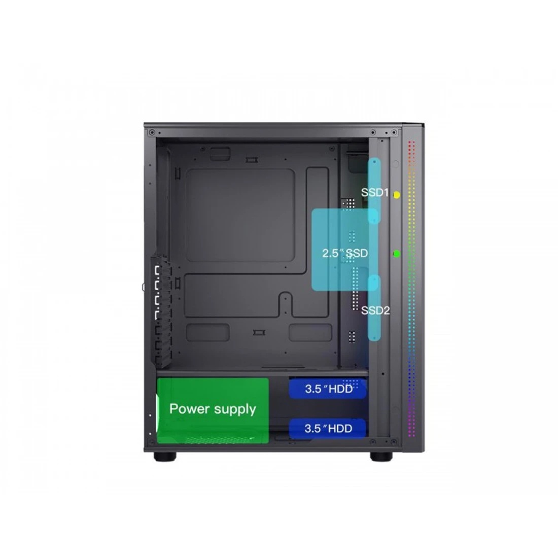 Кутия VLINE U10 RGB Black Mid-Tower ATX Case