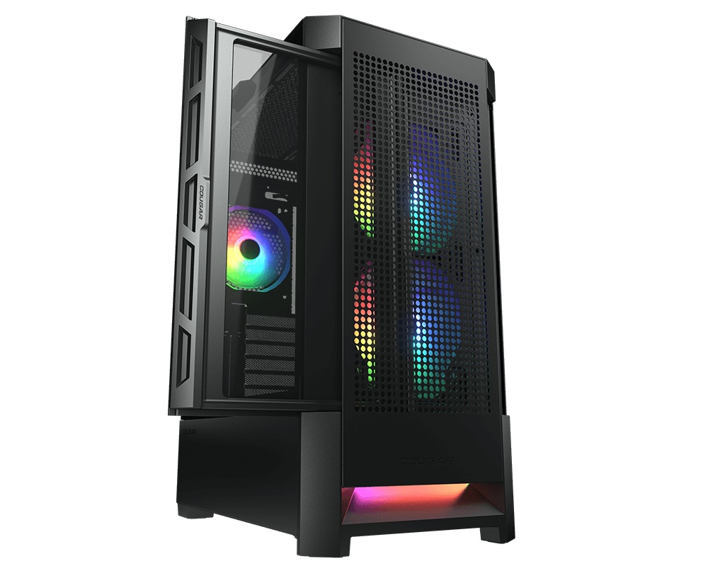 Кутия COUGAR AIRFACE RGB PC Case Mid Tower Black - CGR-5ZD1B-AIR-RGB