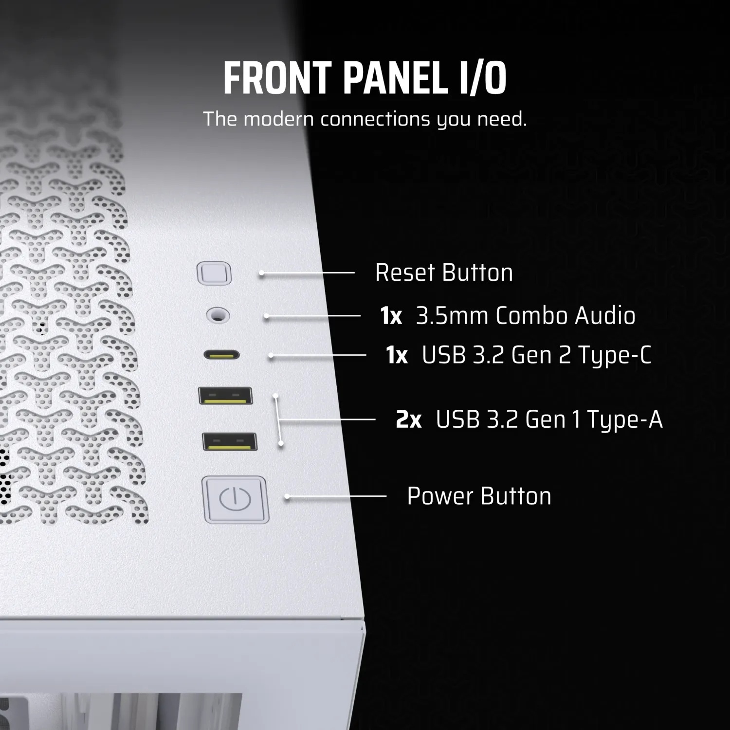 Кутия Corsair 3500X Tempered Glass Mid-Tower White - CC-9011277-WW
