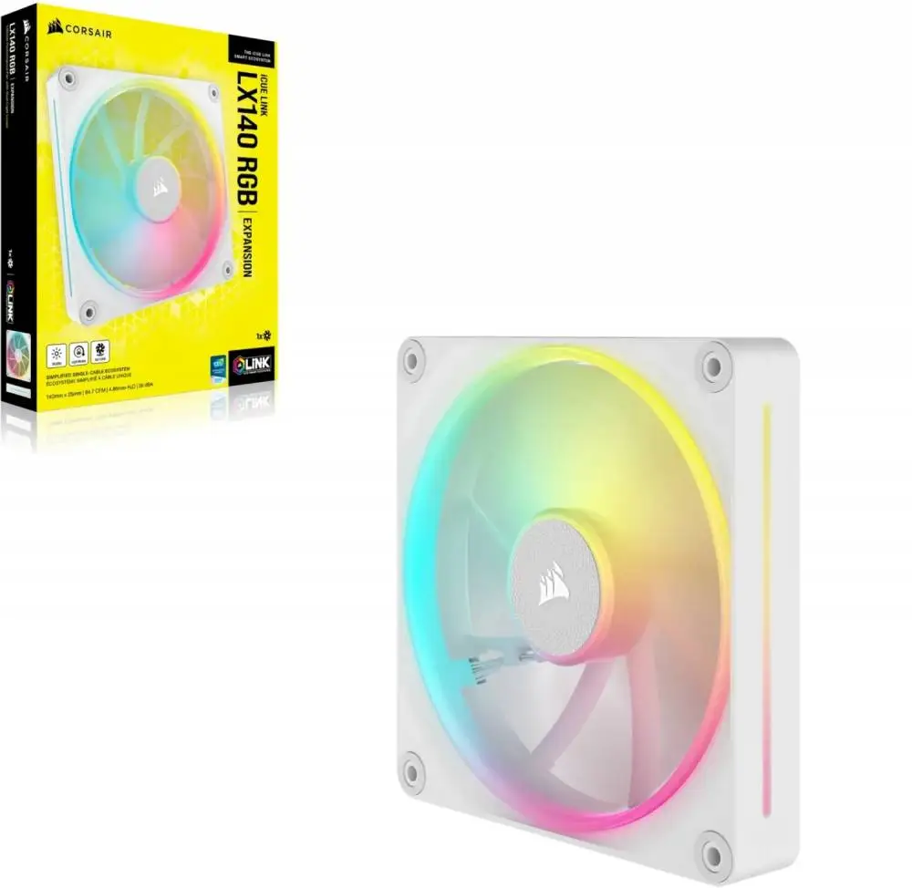 Вентилатор Corsair iCUE LINK LX140 RGB 140mm PWM Single Fan Expansion White - CO-9051031-WW