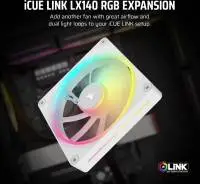 Вентилатор Corsair iCUE LINK LX140 RGB 140mm PWM Single Fan Expansion White - CO-9051031-WW