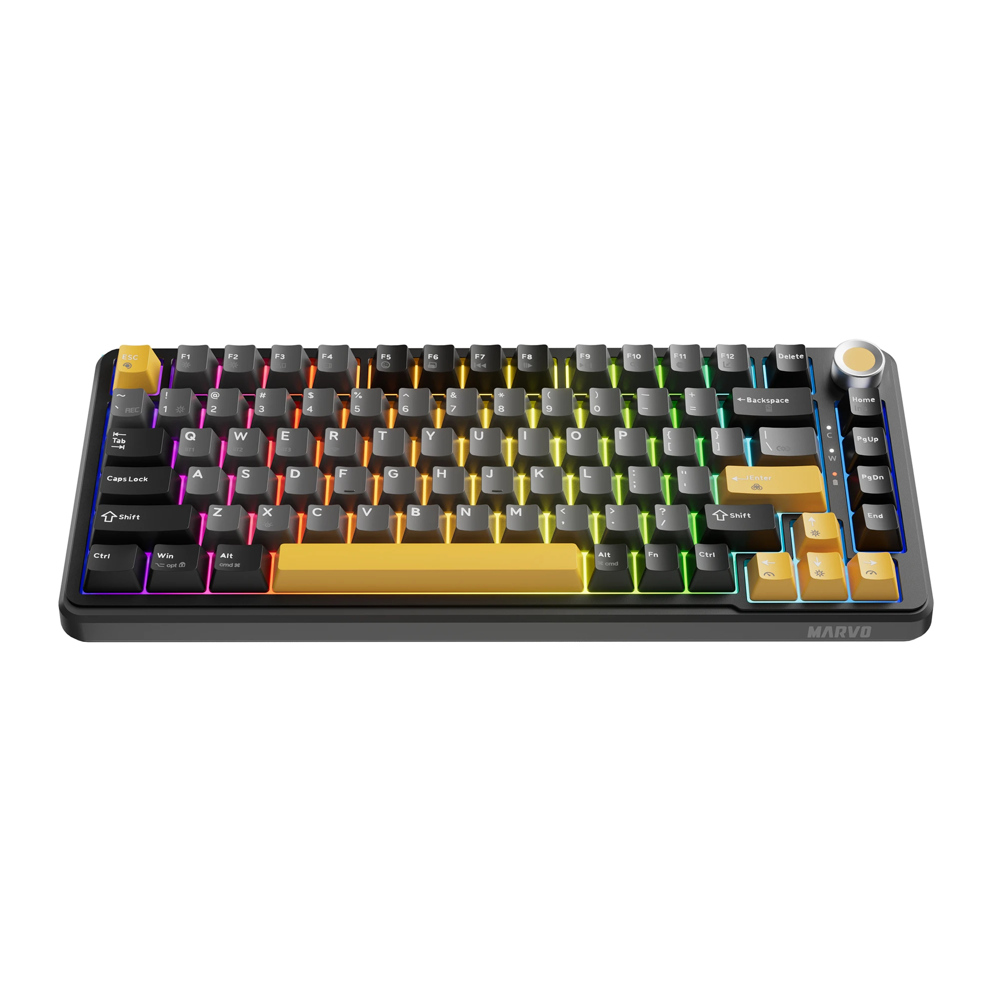 Marvo безжична механична геймърска клавиатура Wireless Gaming Mechanical keyboard Titan 75 - KG985W Black - Banana Crystal [Linear]