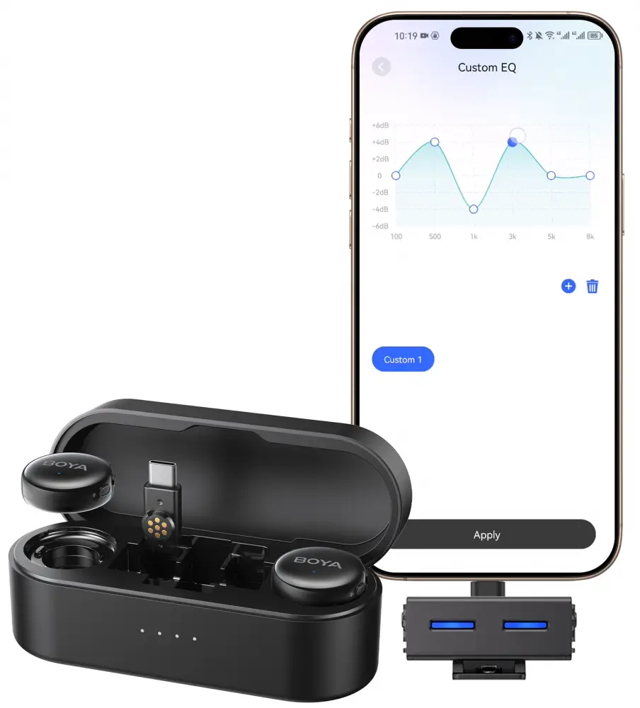 Безжична система микрофони BOYA BOYALINK 3-01 with lightning+USB-C +3.5mm TRS plug