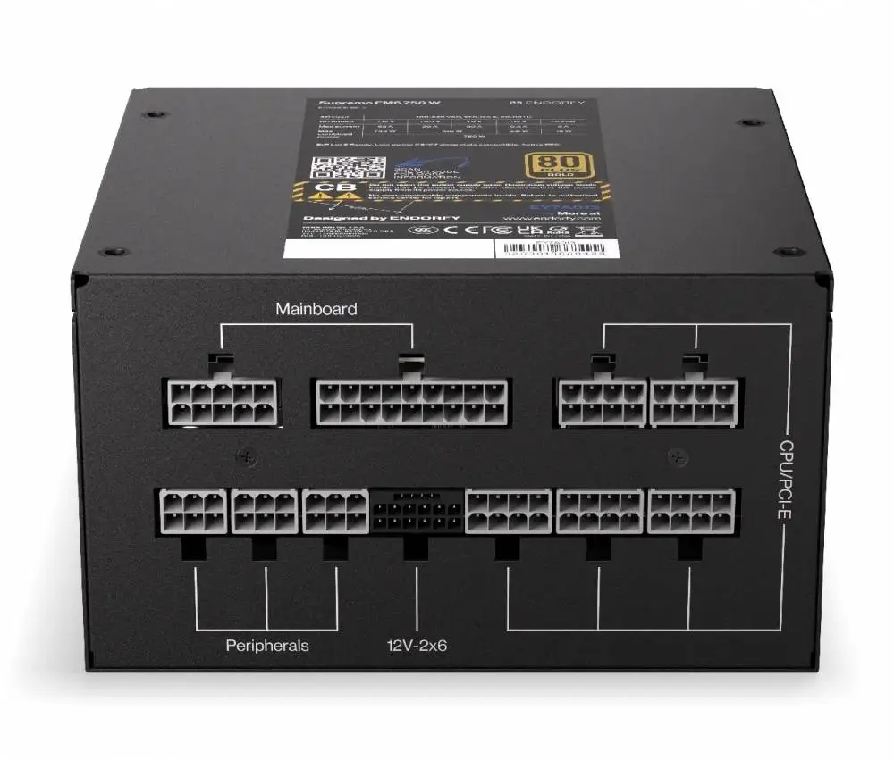 Захранване Endorfy Supremo FM6 750W 80+ Gold, PCIe 5.1, Fully Modular - EY7A013