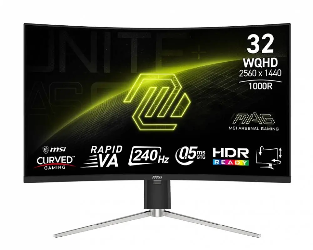 Монитор MSI MAG 325CQRXF E2 31.5", VA Curved 1000R, WQHD 2560x1440, 240Hz, 0.5ms, HDR, AMD FreeSync Premium, Type-C