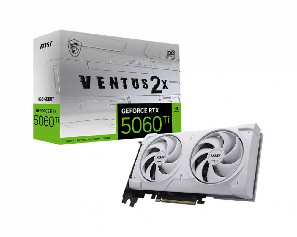 Видео карта MSI GeForce RTX 5060 Ti 8G VENTUS 2X OC WHITE PLUS