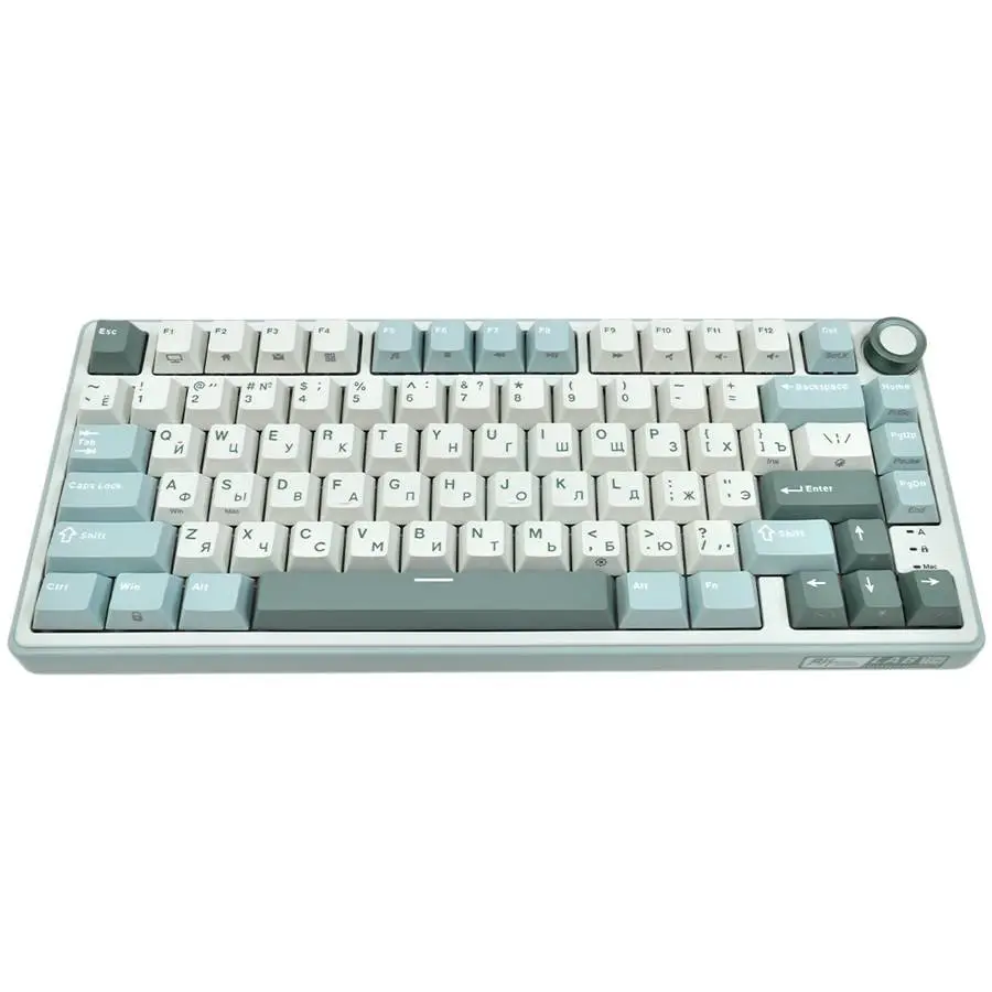 Геймърска клавиатура ROYAL KLUDGE R75 Sky Cyan Gaming Keyboard K silver switch