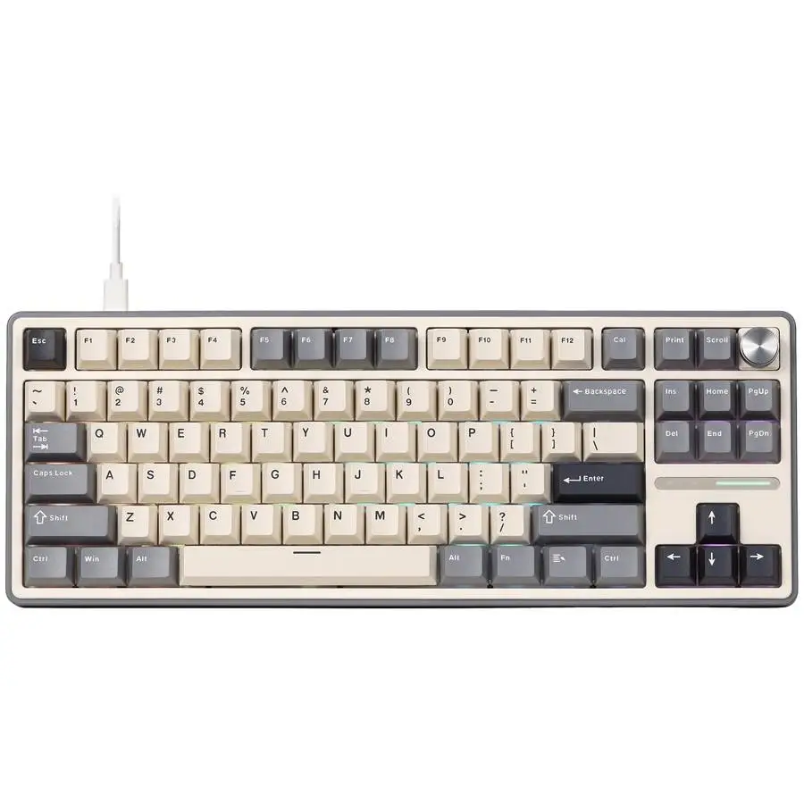 Геймърска клавиатура ROYAL KLUDGE R87Pro Half Grey Gaming Keyboard Creamy switch