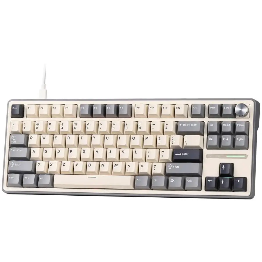 Геймърска клавиатура ROYAL KLUDGE R87Pro Half Grey Gaming Keyboard Creamy switch