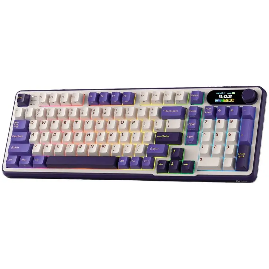 Геймърска клавиатура ROYAL KLUDGE RK-S98 Blackberry Mousse Gaming Keyboard Chartreuse switch