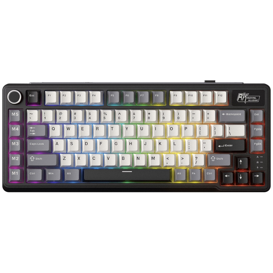 Геймърска клавиатура ROYAL KLUDGE RK L75 Knight Black Gaming Keyboard Cream switch