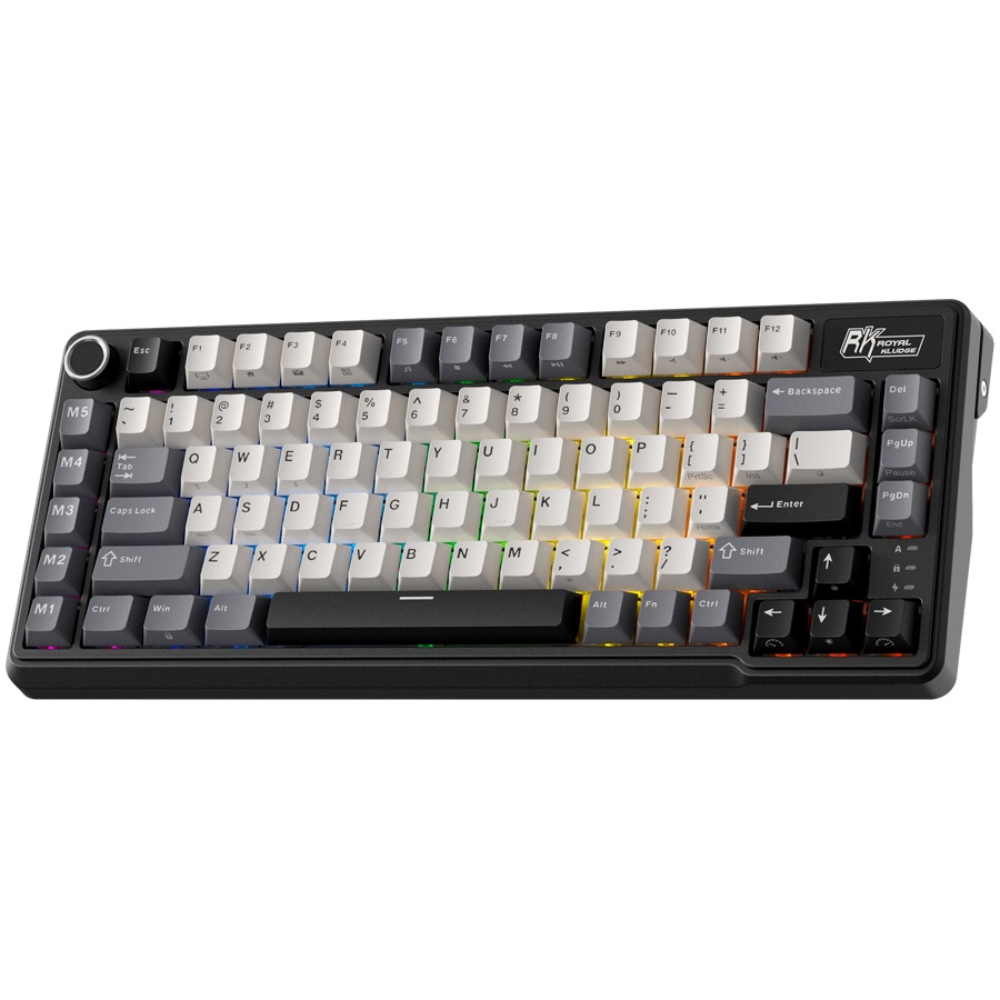 Геймърска клавиатура ROYAL KLUDGE RK L75 Knight Black Gaming Keyboard Cream switch