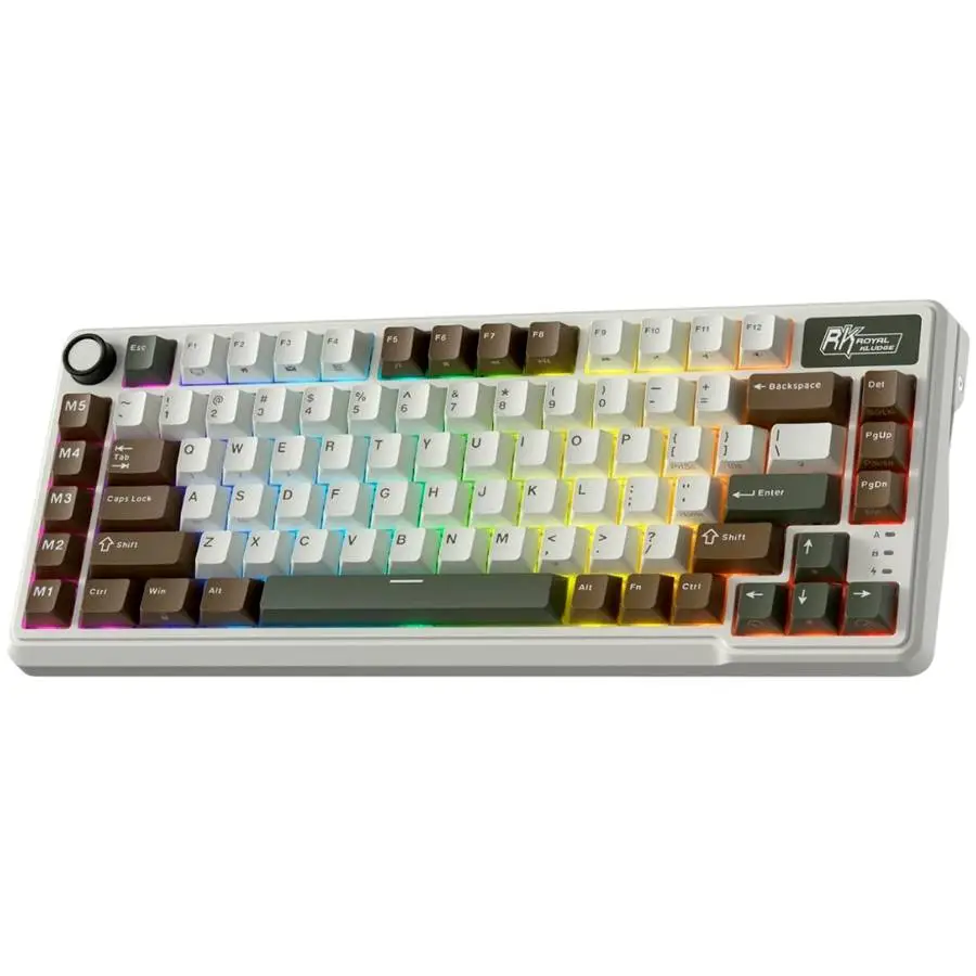 Teclado para juegos ROYAL KLUDGE RK L75 Palm Green Gaming Keyboard Cream switch