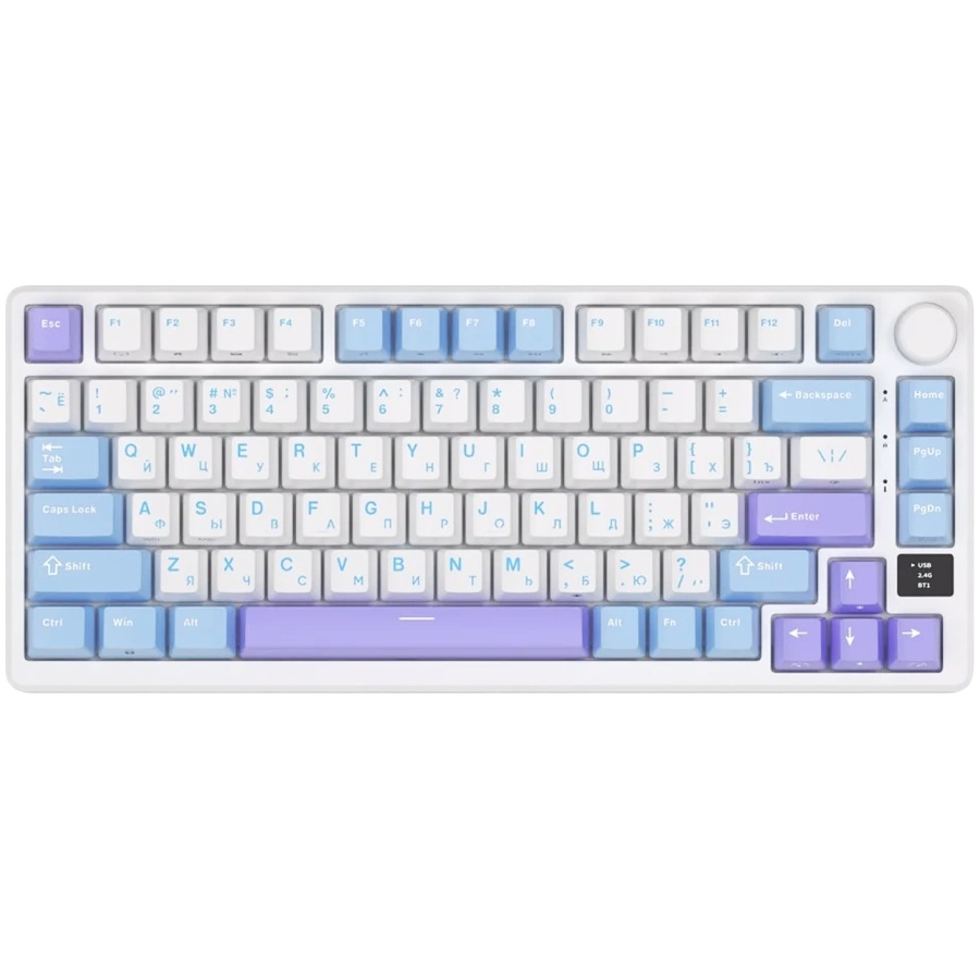 Геймърска клавиатура ROYAL KLUDGE RK-M75 Taro Milk Gaming Keyboard K Silver switch