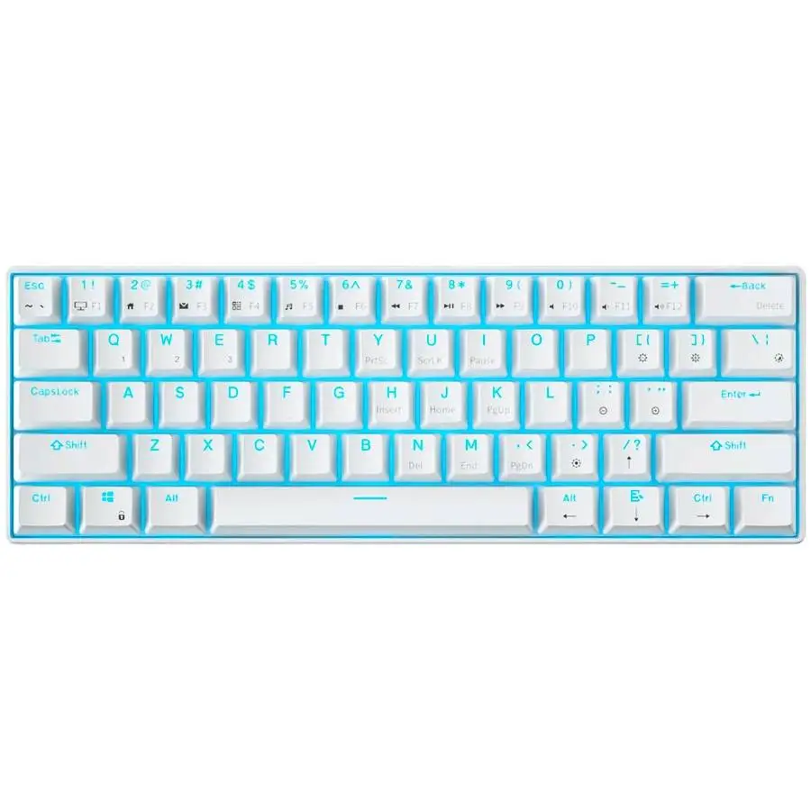 Teclado para juegos ROYAL KLUDGE RK61 White Gaming Keyboard Red switch