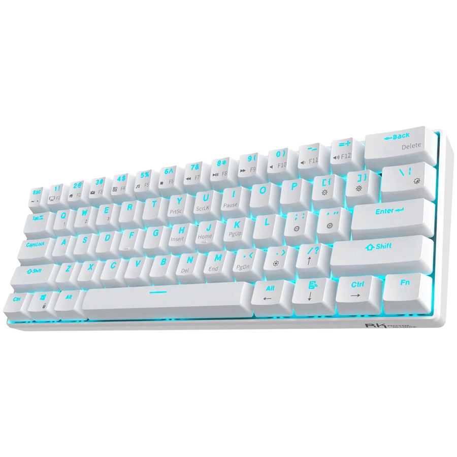 Геймърска клавиатура ROYAL KLUDGE RK61 White Gaming Keyboard Red switch