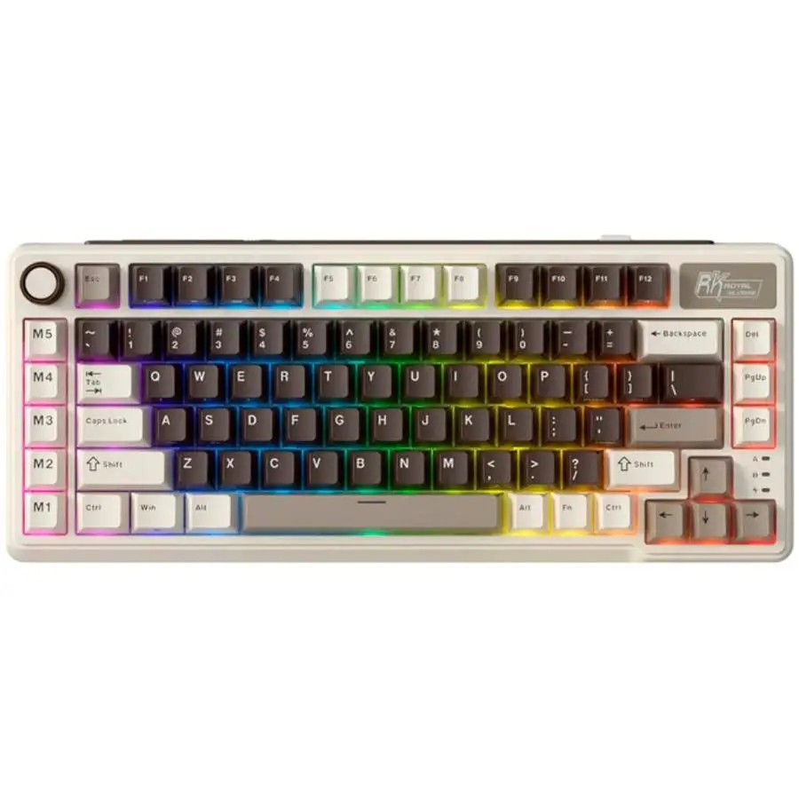 Геймърска клавиатура ROYAL KLUDGE RK L75 Mocha Grey Gaming Keyboard Cream switch