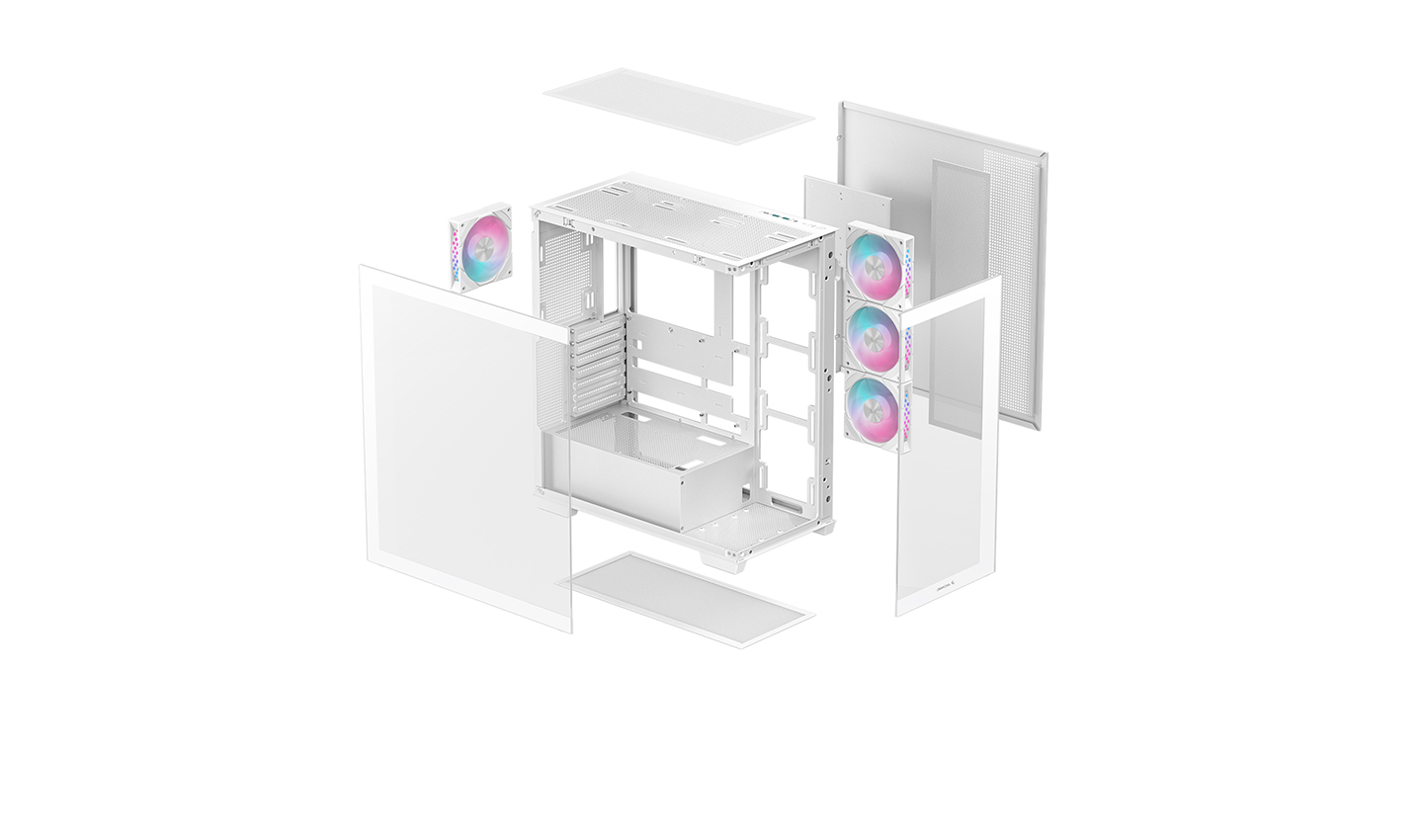 Кутия DeepCool CG580 4F WH Mid-Tower Panoramic ATX Case