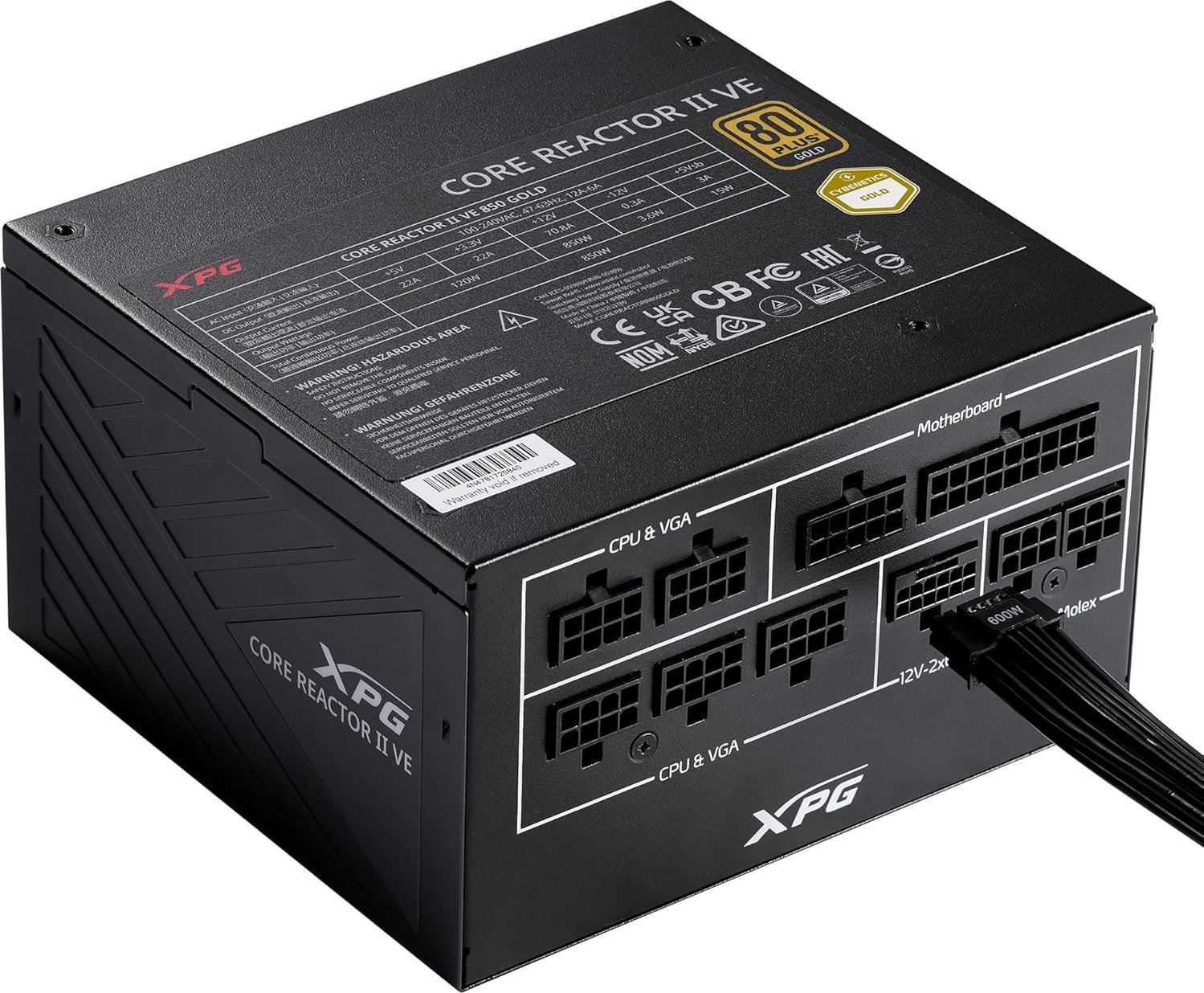 Fuente de alimentación ADATA XPG CORE REACTOR II VE 650G (650W) 80 Plus Gold PSU ATX 3.1 PCIe 5.1