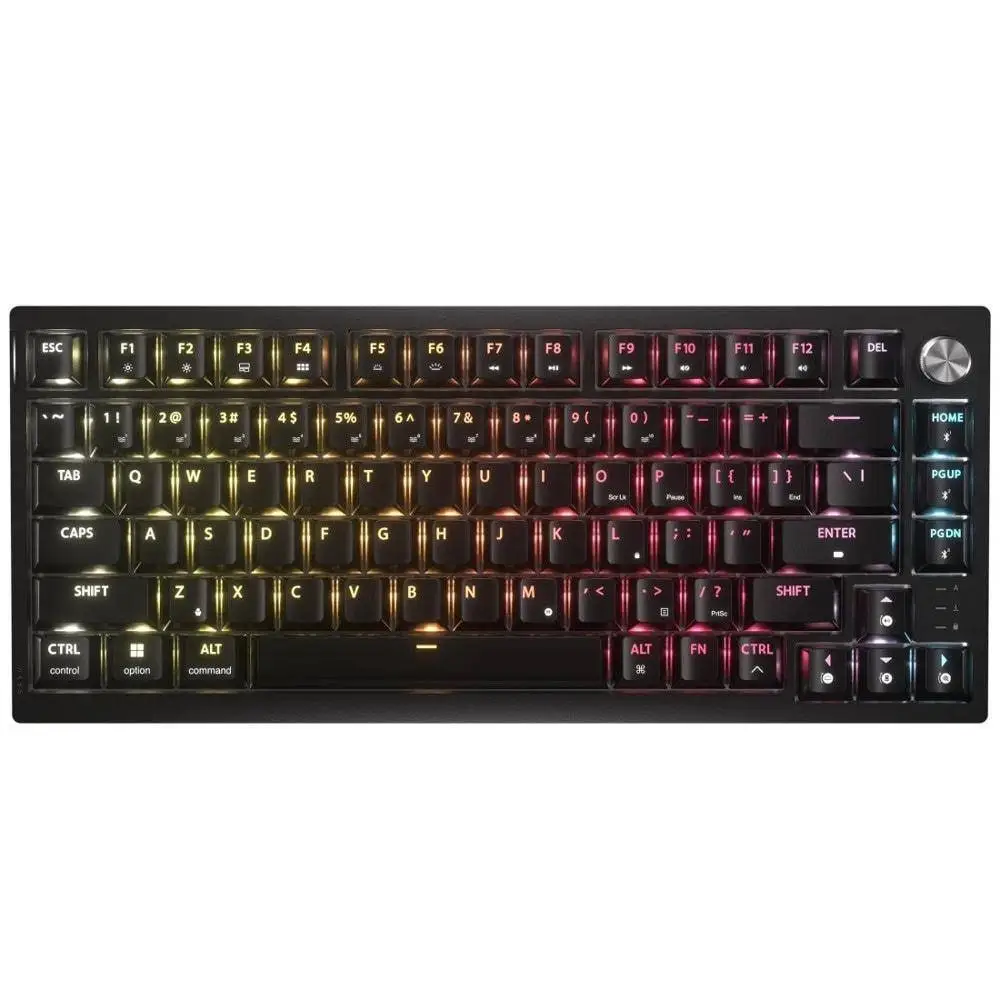 Геймърскa безжична/блутут механична клавиатура Corsair K65 Plus RGB 75% , Corsair MLX Fusion Tactile Yellow суич
