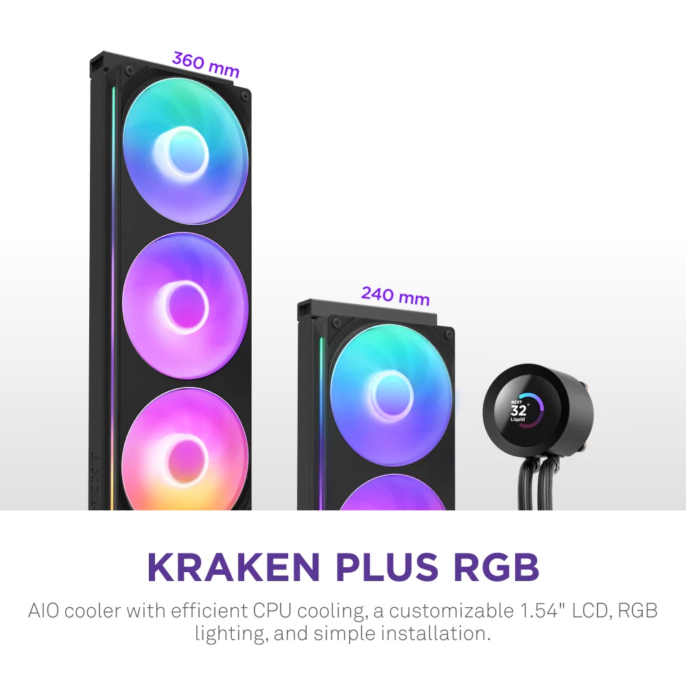 Водно охлаждане за процесор NZXT Kraken Plus 240 RGB LCD Display - Black