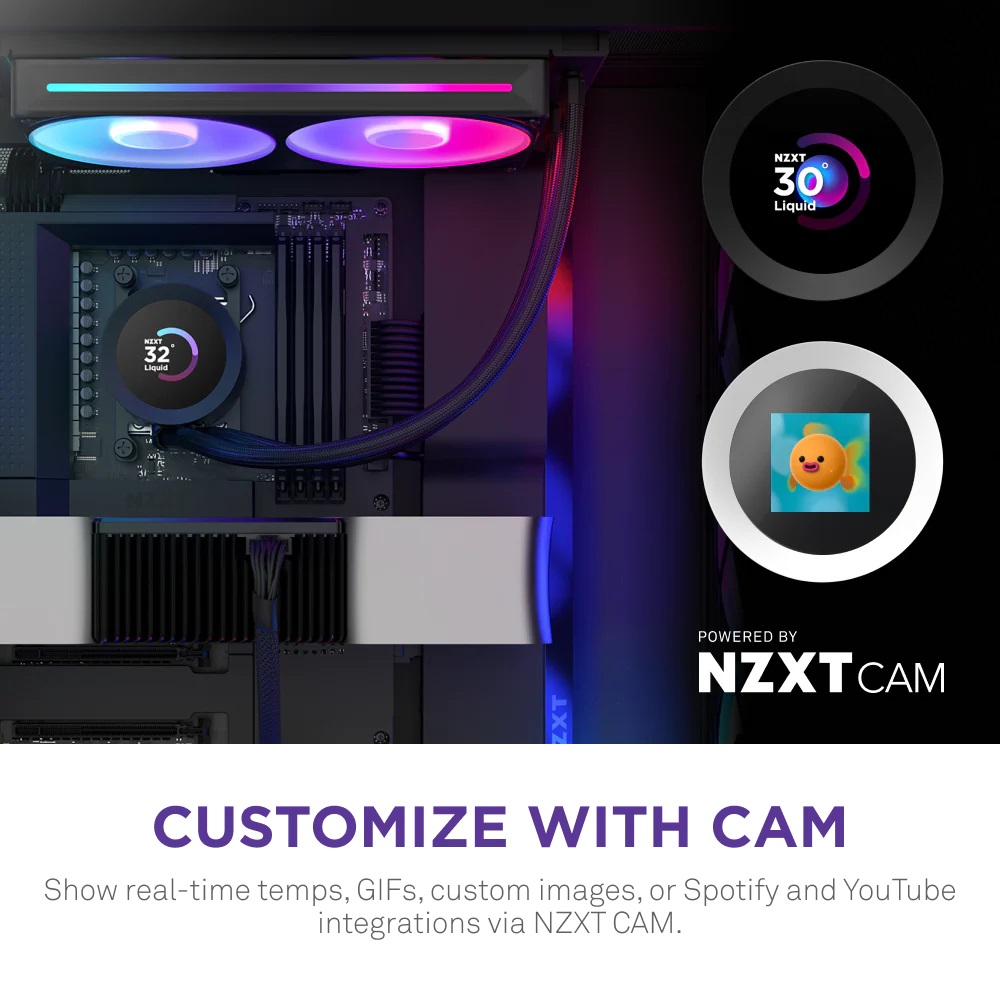 Водно охлаждане за процесор NZXT Kraken Plus 240 RGB LCD Display - Black