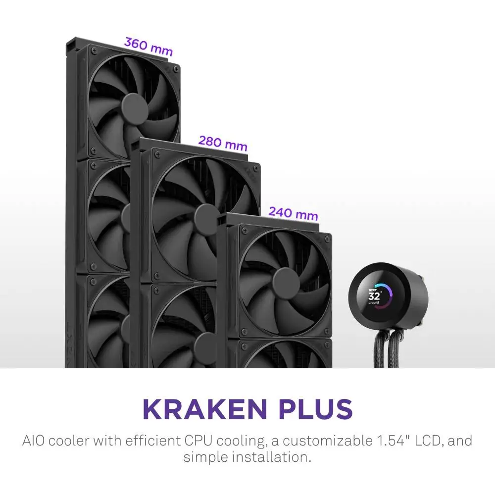 Водно охлаждане за процесор NZXT Kraken Plus 280 LCD Display - Black