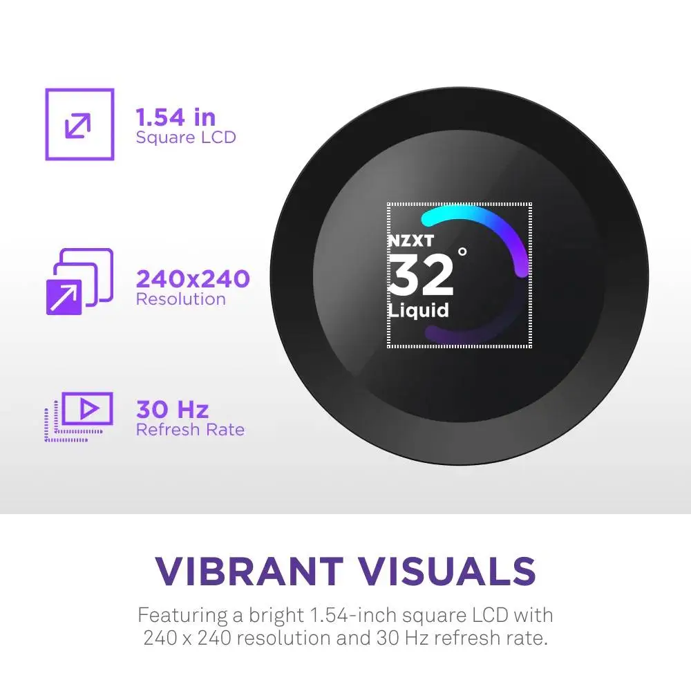 Водно охлаждане за процесор NZXT Kraken Plus 280 LCD Display - Black