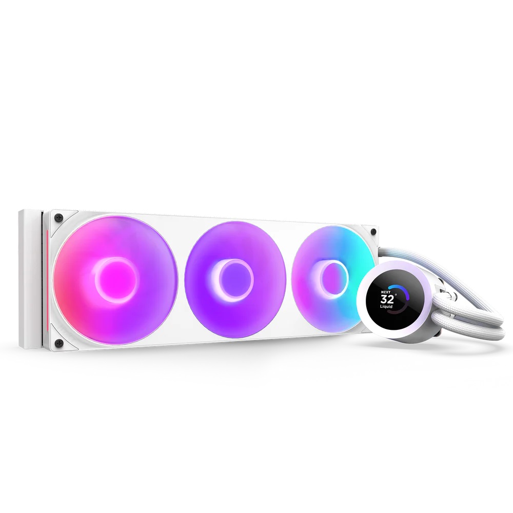 Водно охлаждане за процесор NZXT Kraken Plus 360 RGB LCD Display - White