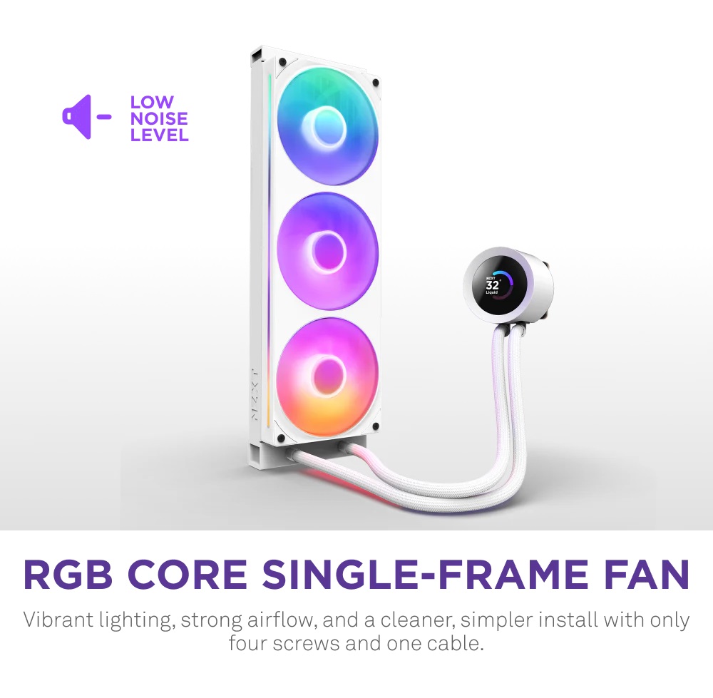 Водно охлаждане за процесор NZXT Kraken Plus 360 RGB LCD Display - White