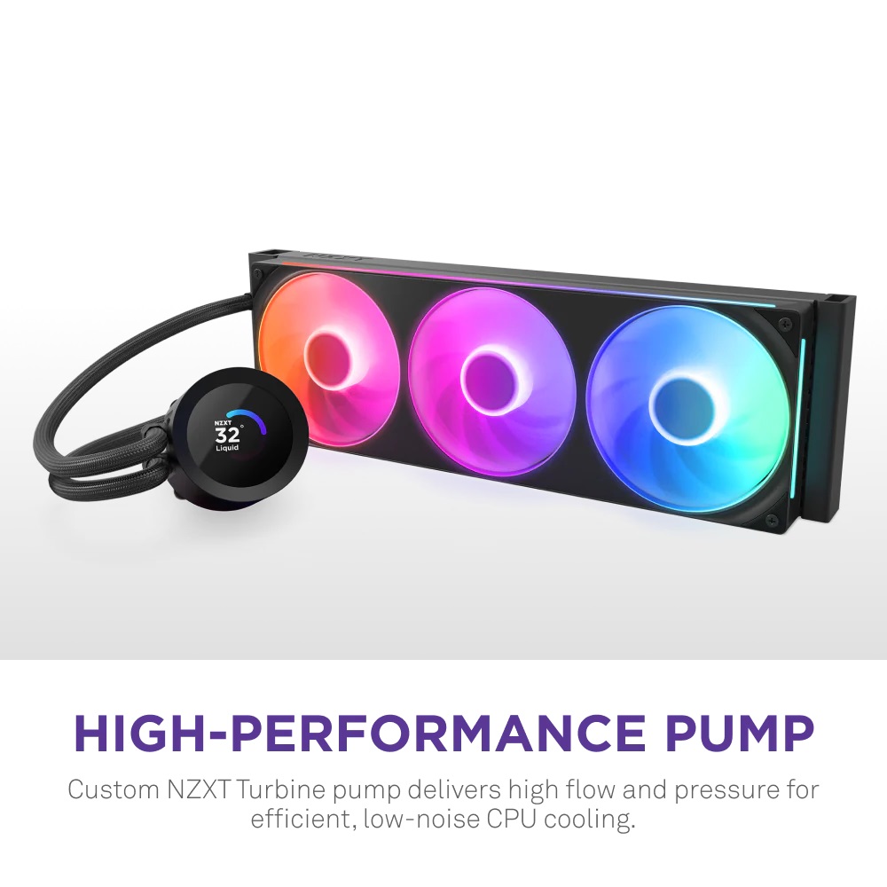 Водно охлаждане за процесор NZXT Kraken Plus 360 RGB LCD Display - Black