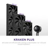 Водно охлаждане за процесор NZXT Kraken Plus 360 LCD Display - Black