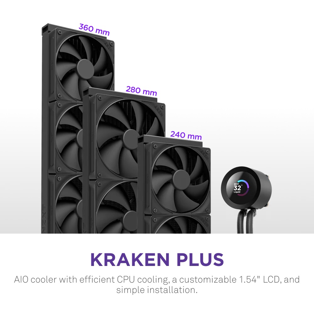 Водно охлаждане за процесор NZXT Kraken Plus 360 LCD Display - Black
