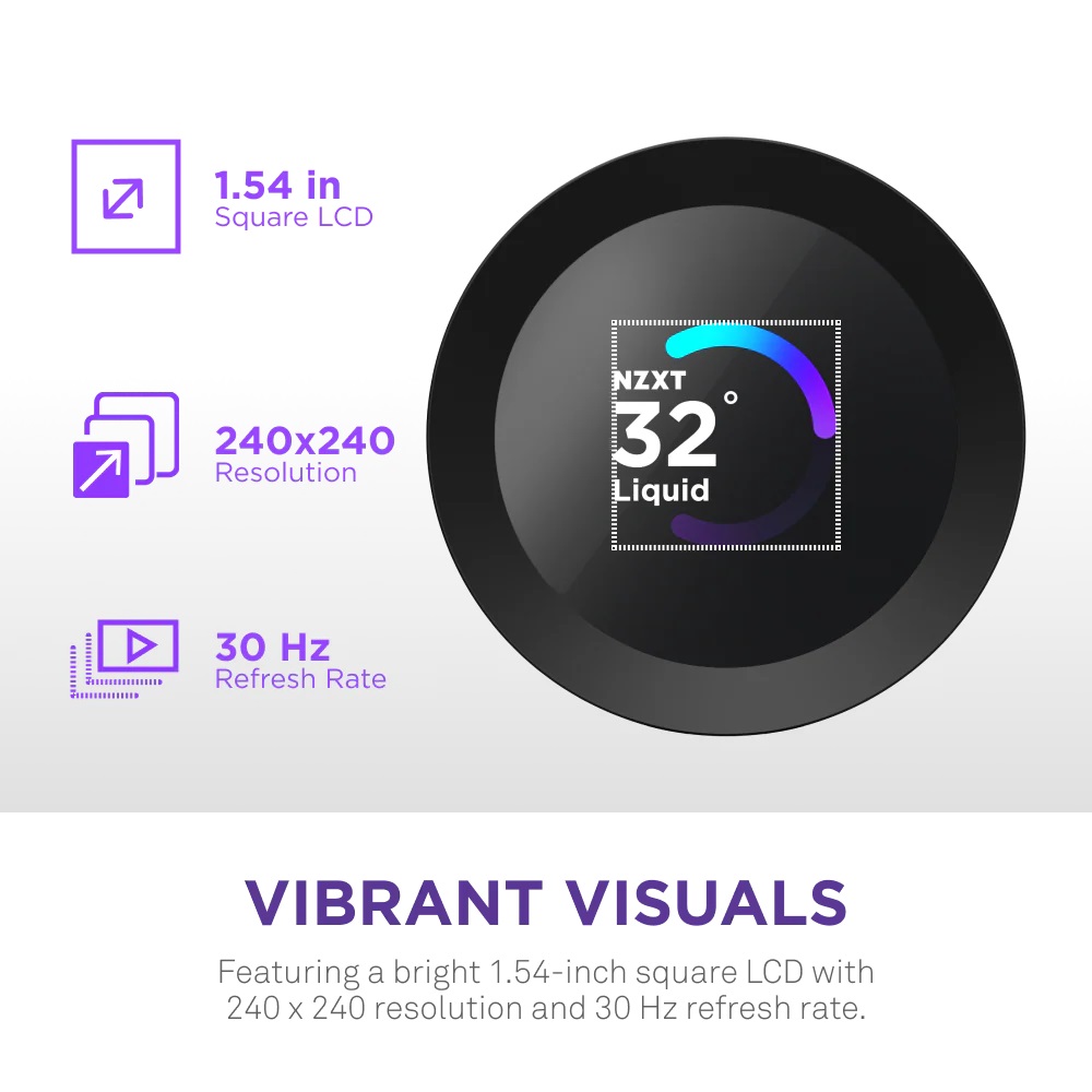 Водно охлаждане за процесор NZXT Kraken Plus 360 LCD Display - Black