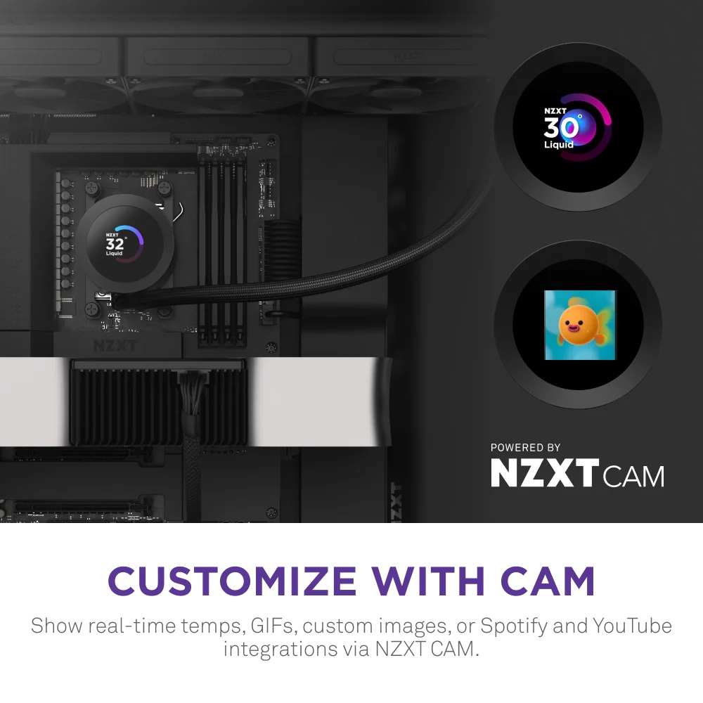 Водно охлаждане за процесор NZXT Kraken Plus 360 LCD Display - Black