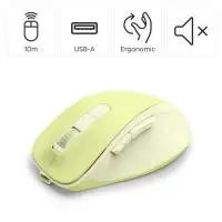 HAMA Безжична оптична мишка WM-500 Recharge, зелена, 6 бут.,800/1200/1600 dpi, безшумна
