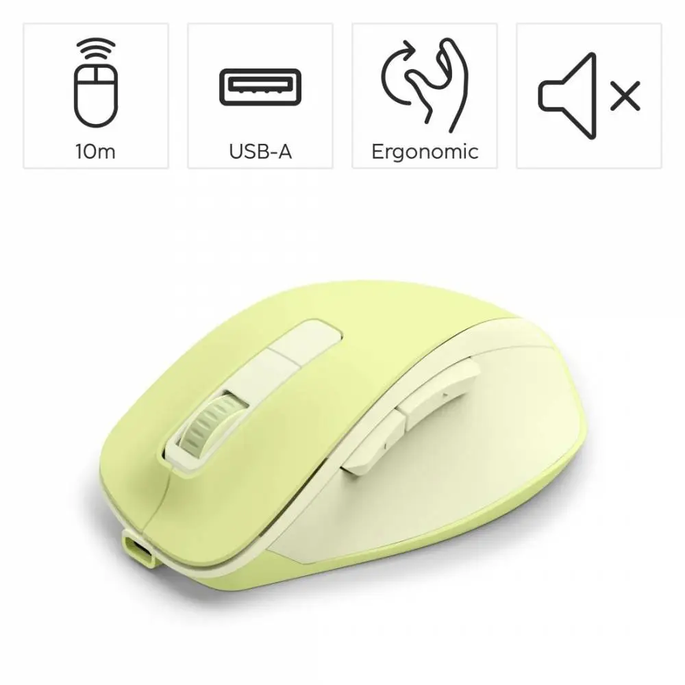 HAMA Безжична оптична мишка WM-500 Recharge, зелена, 6 бут.,800/1200/1600 dpi, безшумна