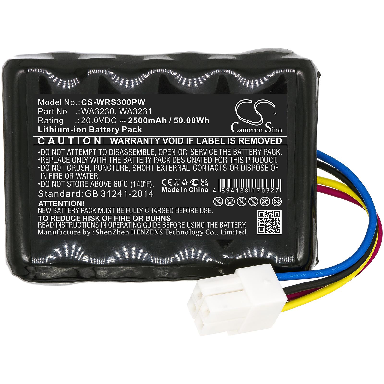 Baterie Cameron Sino, pentru mașină de tuns iarba robot WORX Landroid S 390m2,Landroid S300 FERREX R800 Smart 20V 2500mAh Cameron Sino